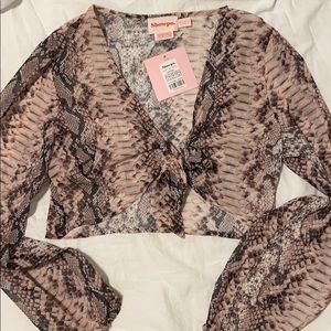 Snakeskin Print Crop Top - size 4